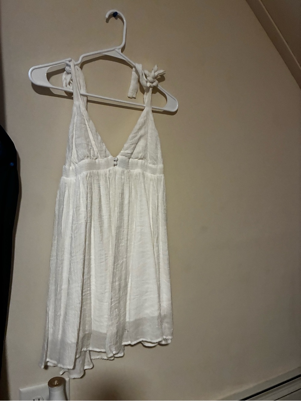 Lulu's Cream Tie-Shoulder Chemise Dress